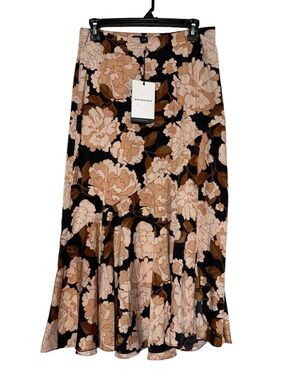 Who What Wear NWT Fall Floral Slip Skirt Size 8 Long Modest Midi Wedding Church